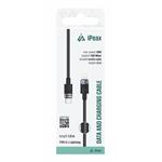 iPEAX TEXTILNÝ KÁBEL USB-C / LIGHTNING 1M, USB 2.0 ČIERNY