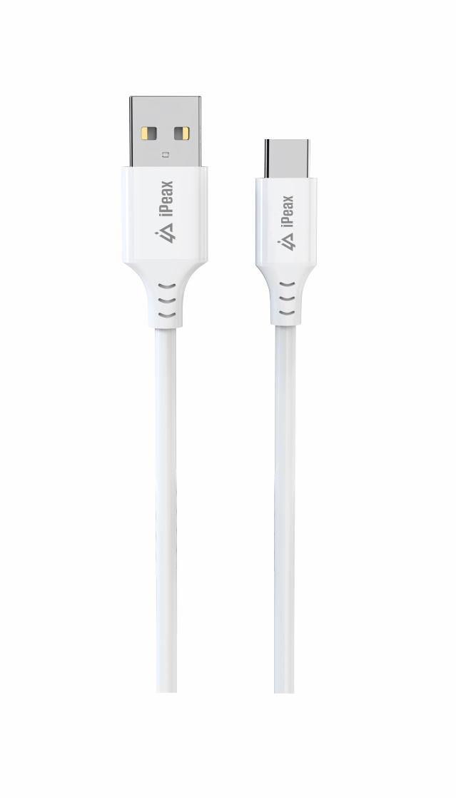 iPEAX TPU KABEL USB-A / USB-C 1,5M, USB 2.0 BÍLÝ