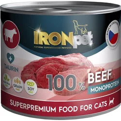 IRONpet Cat Beef (hovězí) 100 % Monoprotein, konzerva 200 g