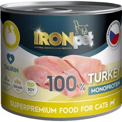 IRONpet Cat Turkey (krůta) 100 % Monoprotein, konzerva 200 g