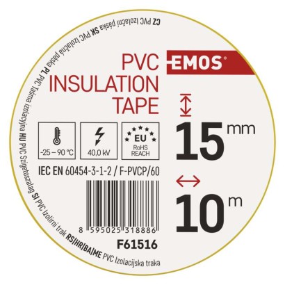 Izolační páska PVC 15mm / 10m žlutá