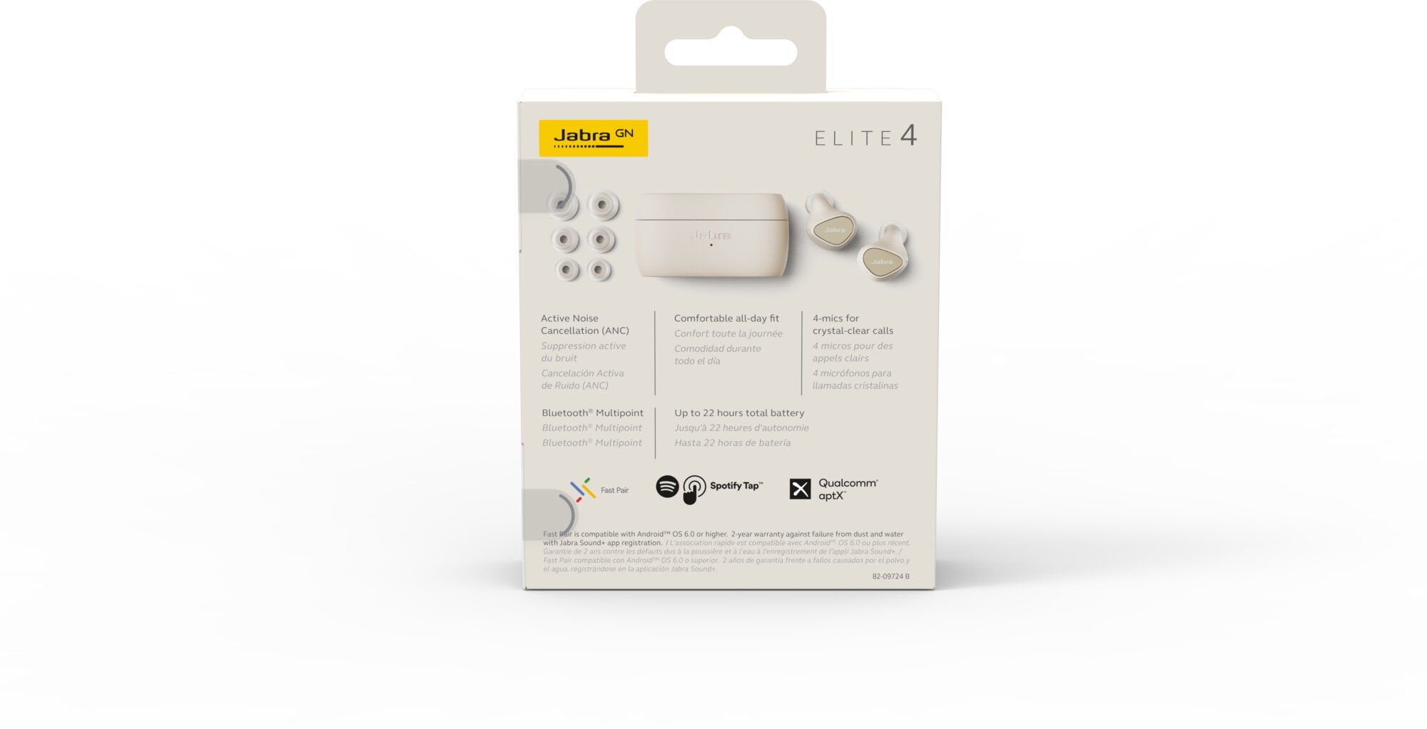 Jabra Elite 4, béžová, ANC