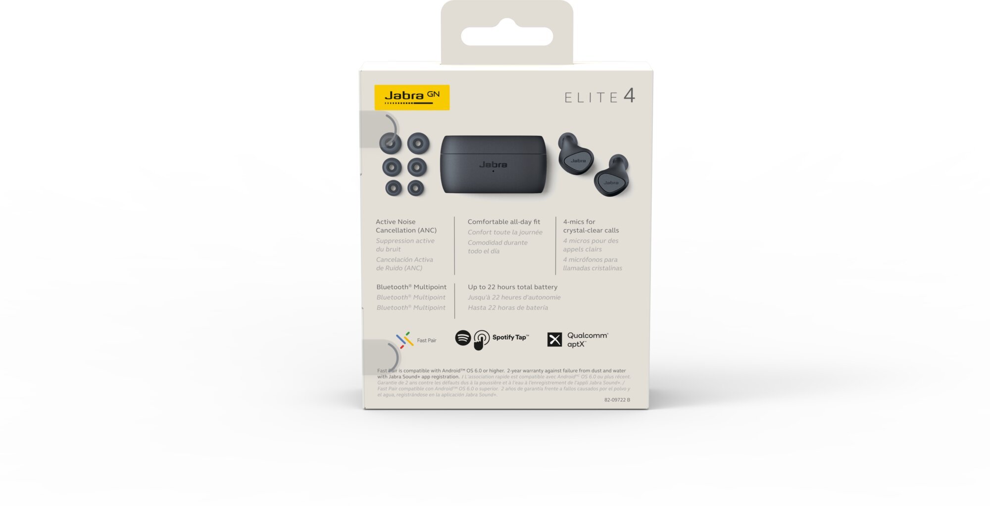 Jabra Elite 4, šedá, ANC