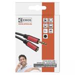 JACK kábel 3,5 mm stereo, vidlica - 3,5 mm zásuvka 5 m