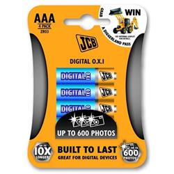 JCB OXI DIGITAL alkalická batéria LR03, blister 4 ks