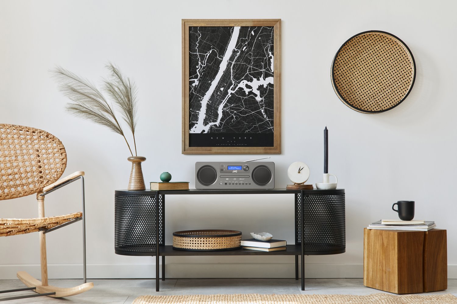 JVC RD-E861B-DAB, černý/šedý