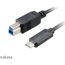 Kábel Akasa USB 3.1 Type-C na Type-B, 1 m