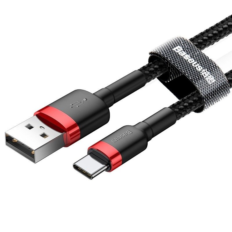 Kábel Baseus Cafule USB-C 2A 2 m (červeno-čierny)