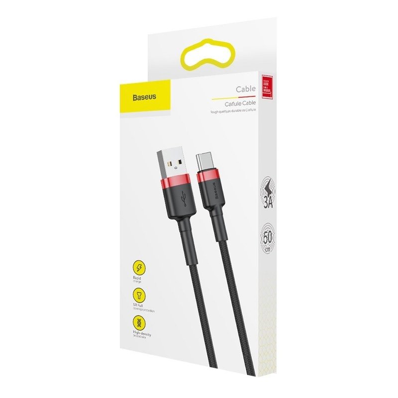 Kábel Baseus Cafule USB-C 2A 2 m (červeno-čierny)