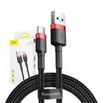 Kábel Baseus Cafule USB-C 3A 0,5 m (červeno-čierny)