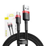 Kábel Baseus Cafule USB-C 3A 1m (červeno-čierny)