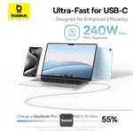 Kabel Baseus PicoGo magnetic USB-C/USB-C 1m 240W bílý