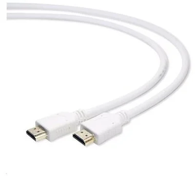 Kabel CABLEXPERT HDMI-HDMI 3m, 1.4, M/M stíněný, zlacené kontakty, bílý