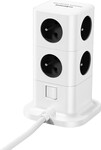 Kábel Cubenest PowerCube Extended USB PD 65 W USB-C, 8xAC, A+C, 3 m, sivý