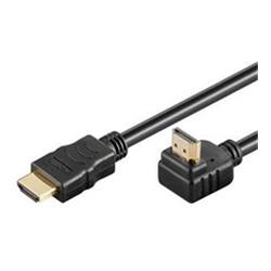 KABEL HDMI A - HDMI A PremiumCord HDMI High Speed+Ethernet kabel, zlacený zahnutý konektor 90° 2m