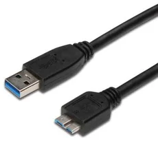 Kábel microUSB 3.0 5Gbps USB A - microUSB B MM 2 m čierny