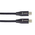 Kábel PremiumCord USB-C M/M, 240W 480Mbps čierny bavlnený oplet, 0,5 m