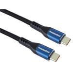 Kábel PremiumCord USB-C ( USB 3.2 GEN 2x2, 5A, 100W, 20Gbit/s ) 0,5 m, bavlnený oplet
