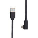 Kábel PremiumCord USB typu C/M so zahnutým konektorom 90° - USB 3.0 A/M, 50 cm