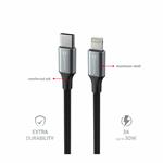 Kábel Swissten Textile II USB-C / Lightning 1,5 m, čierny