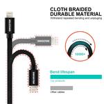 Kábel Swissten Textile USB-C / Lightning, 2 m, čierny