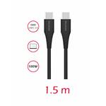 Kábel Swissten TPE USB-C / USB-C 100 W, čierny