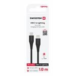 Kábel Swissten USB-C / Lightning 1 m, čierny