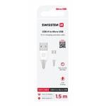 Kábel Swissten USB / Micro USB 1,5 m, biely