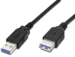 Kabel USB 3.0 Super-speed 5Gbps A-A prodlužovací 9pin 2m ku3paa2bk - Kabely + redukce