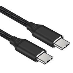 Kabel USB-C M/M, 240W 480Mbps černý bavlněný oplet, 2m