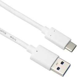 Kabel USB-C - USB 3.0 A (USB 3.2 generation 2, 3A, 10Gbit/s) 1m bílá