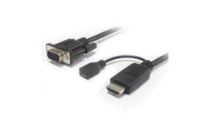 Kabelový převodník HDMI na VGA s napájecím micro USB konektorem 2m