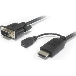Kabelový převodník HDMI na VGA s napájecím micro USB konektorem 2m
