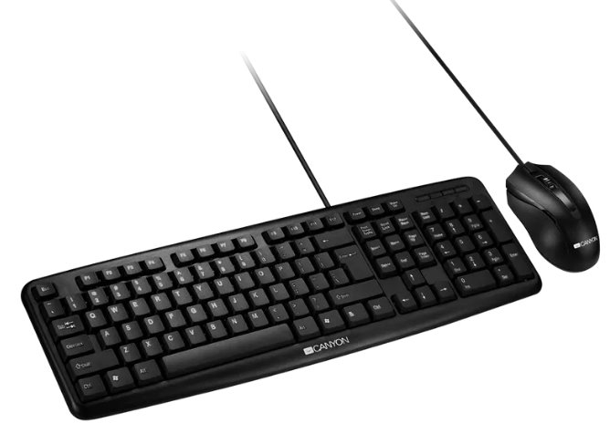 Káblová klávesnica CANYON SET-1 CS + optická myš