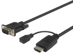 Káblový prevodník HDMI na VGA s napájacím micro USB konektorom 2m khcon-20