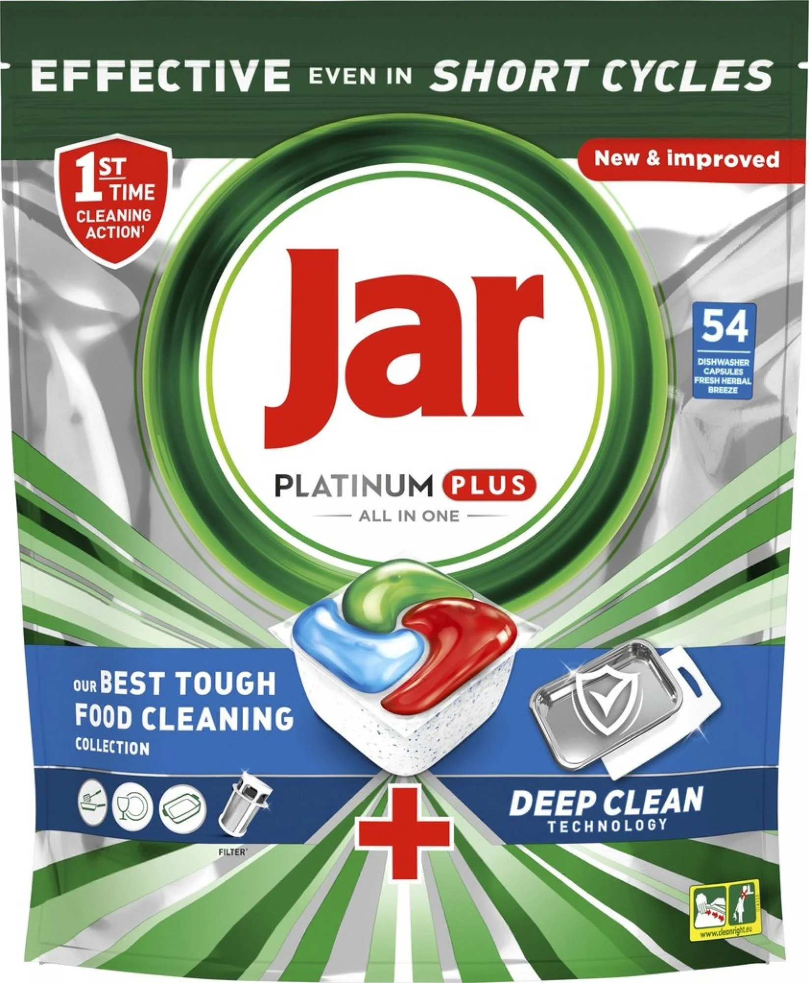 Kapsule na riad Platinum Plus Blue Deep Clean, 54 ks