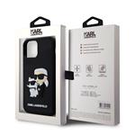 Karl Lagerfeld 3D gumový zadný kryt Karl and Choupette pre iPhone 12/12 Pro Black