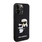 Karl Lagerfeld 3D gumový zadný kryt Karl and Choupette pre iPhone 13 Pro Max Black