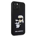 Karl Lagerfeld 3D Rubber Karl and Choupette Zadní Kryt pro iPhone 13 Black