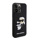 Karl Lagerfeld 3D Rubber Karl and Choupette Zadní Kryt pro iPhone 13 Pro Max Black