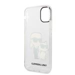 Karl Lagerfeld IML Glitter Karl and Choupette NFT Zadní Kryt pro iPhone 11 Transparent