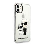 Karl Lagerfeld IML Glitter Karl and Choupette NFT Zadný kryt pre iPhone 11 Transparent