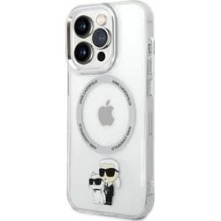Karl Lagerfeld IML Karl and Choupette NFT MagSafe zadný kryt pre iPhone 14 Pro Max Transparent