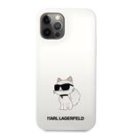 Karl Lagerfeld Liquid Silicone Choupette NFT zadný kryt pre iPhone 12/12 Pro White