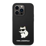 Karl Lagerfeld Liquid Silicone Choupette NFT Zadný kryt pre iPhone 14 Pro Black