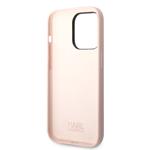 Karl Lagerfeld Liquid Silicone Choupette Zadní Kryt pro iPhone 14 Pro Pink