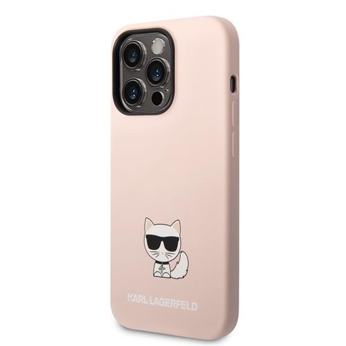 Karl Lagerfeld Liquid Silicone Choupette Zadní Kryt pro iPhone 14 Pro Pink
