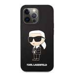 Karl Lagerfeld Liquid Silicone Ikonik NFT Zadný kryt pre iPhone 13 Pro Black