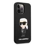 Karl Lagerfeld Liquid Silicone Ikonik NFT Zadný kryt pre iPhone 13 Pro Black