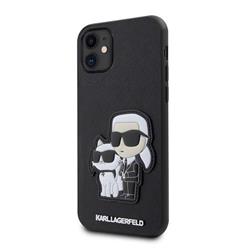 Karl Lagerfeld PU Saffiano Karl and Choupette NFT Zadní Kryt pro iPhone 11 Black
